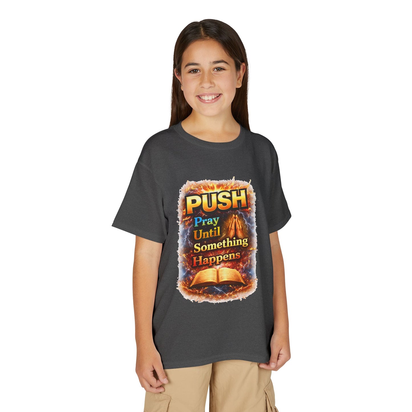 "Push: Pray Until Something Happens" Youth T-shirt - Bible