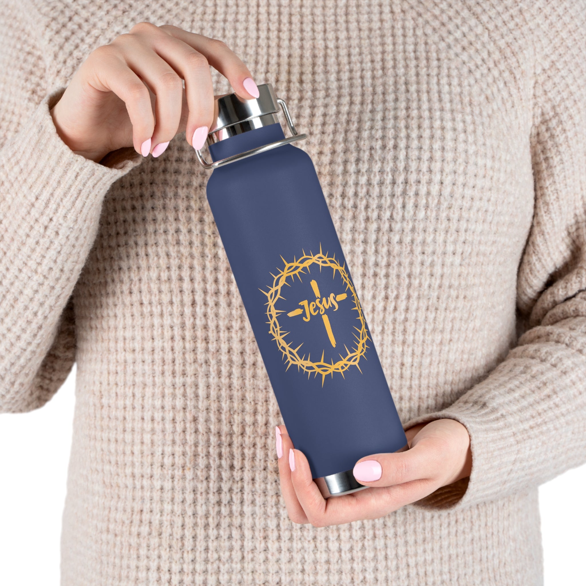 Jesus Crown of Thorns 22oz Insulated Water Bottle