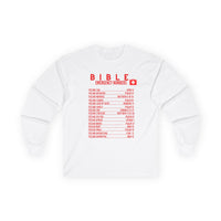 Bible Emergency Numbers Long Sleeve Tee - Red