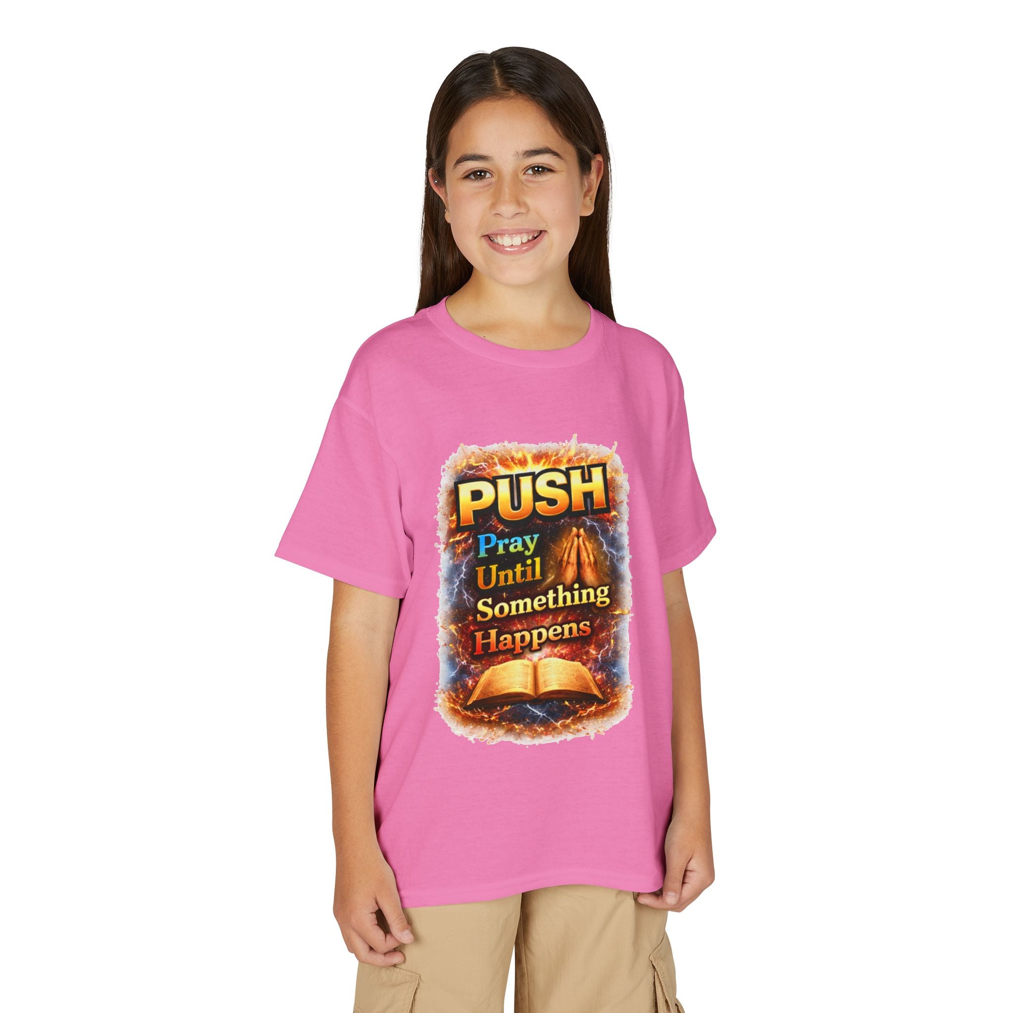 "Push: Pray Until Something Happens" Youth T-shirt - Bible