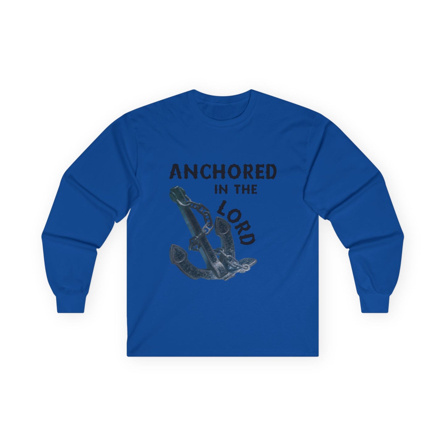 Anchored in the Lord Long Sleeve Tee - Black
