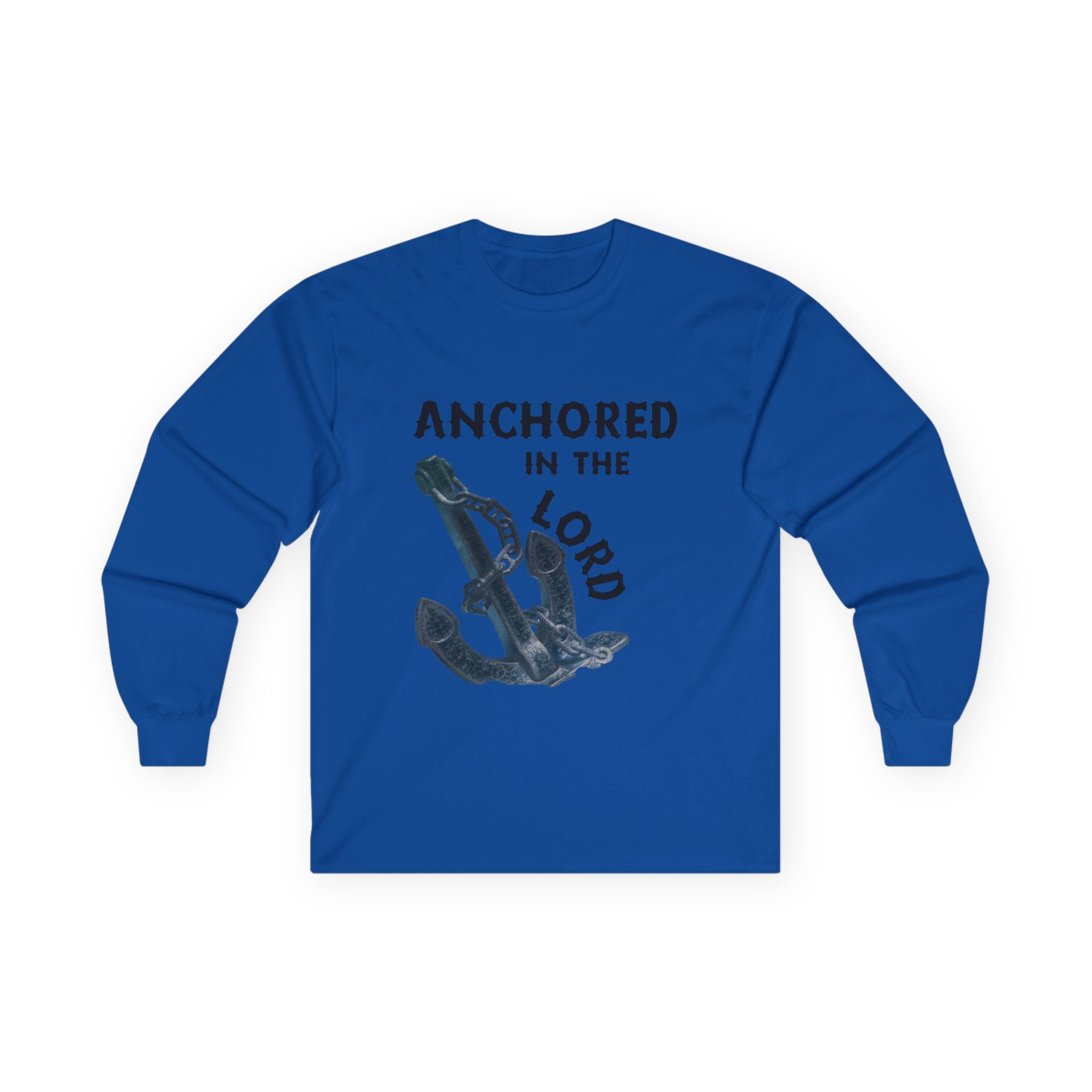 Anchored in the Lord Long Sleeve Tee - Black