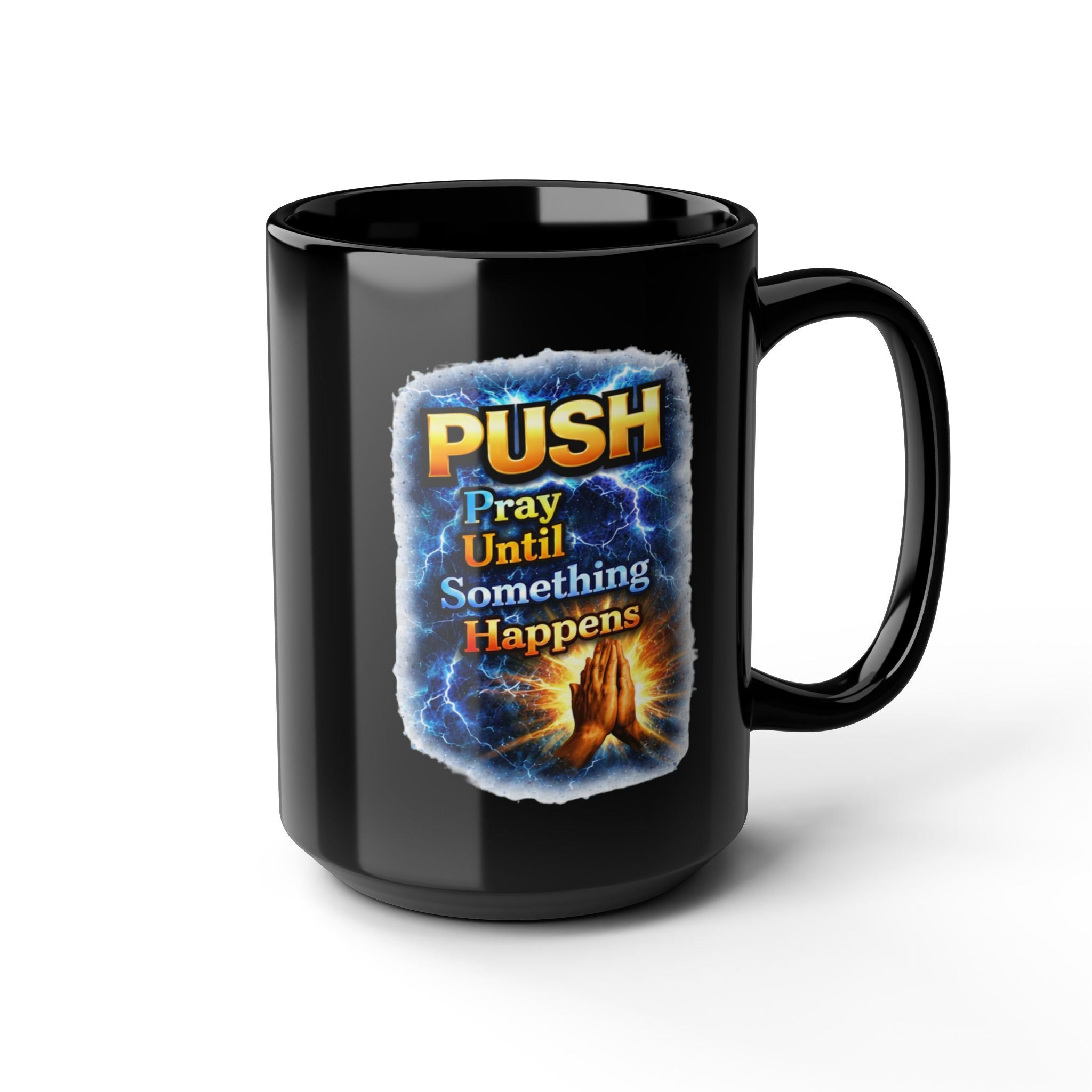 Push Black Coffee Mug - Hands — (11oz & 15oz)