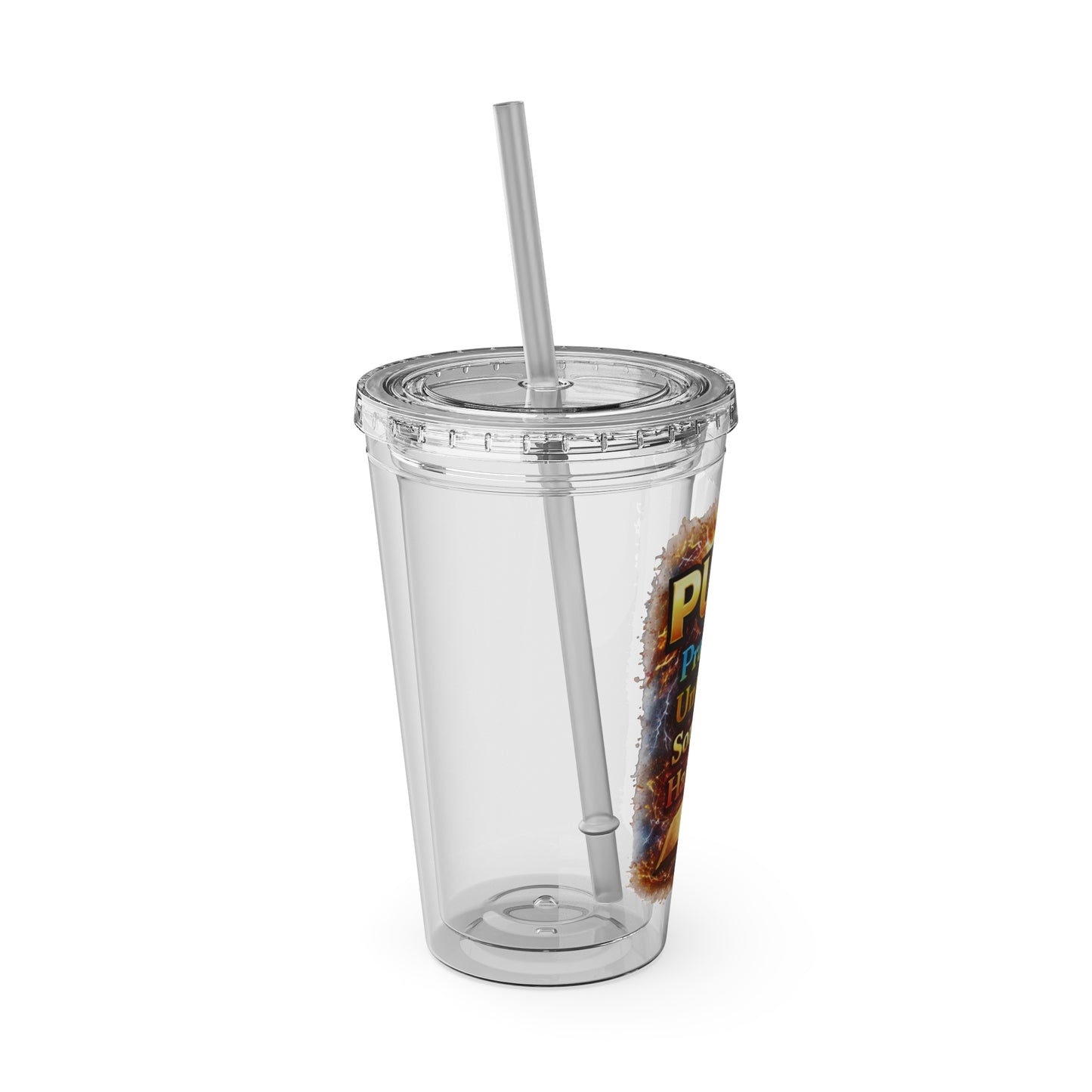 Push Pray Until Something Happens 16oz Tumbler — Bible