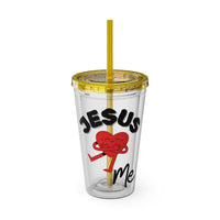 Jesus Loves Me 16oz Tumbler with Straw