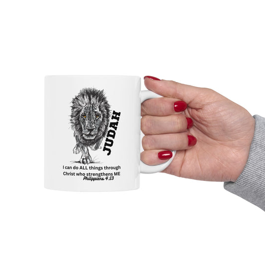 Lion of Judah Coffee Mug (11oz & 15oz) — 'I can do ALL things through Christ'