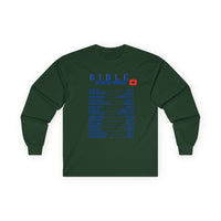 Bible Emergency Numbers Long Sleeve Tee - Blue