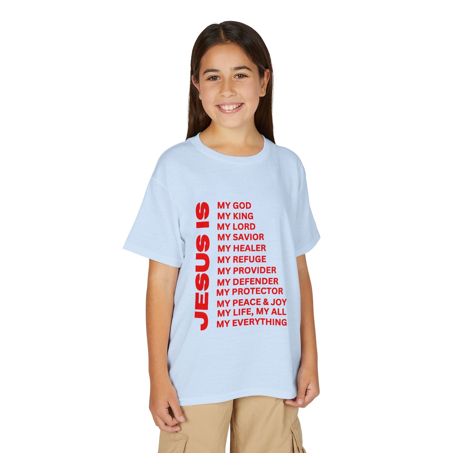 Christian JESUS IS Youth Short Sleeve - Red