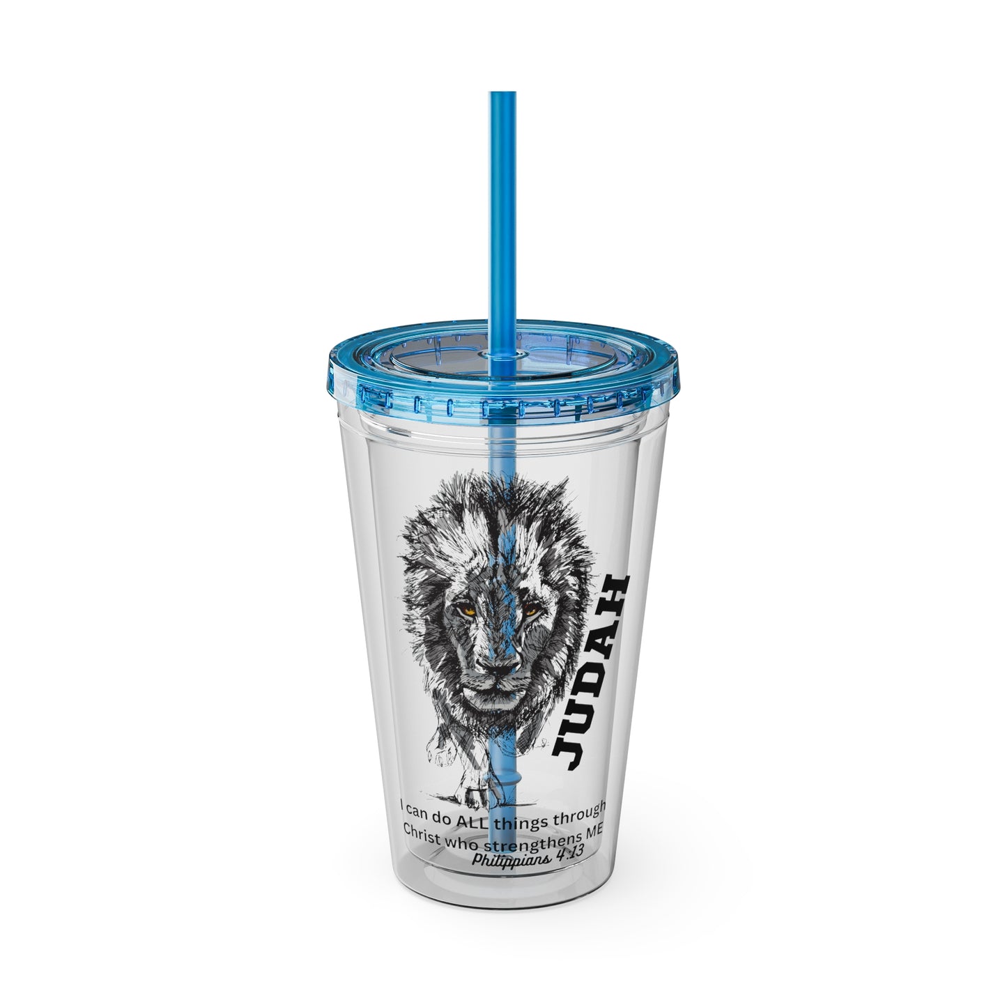 Lion of Judah 16oz Tumbler with Straw
