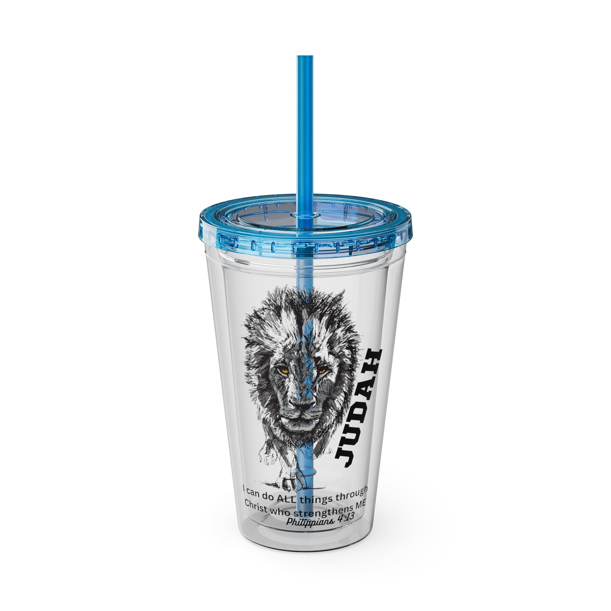 Lion of Judah 16oz Tumbler with Straw