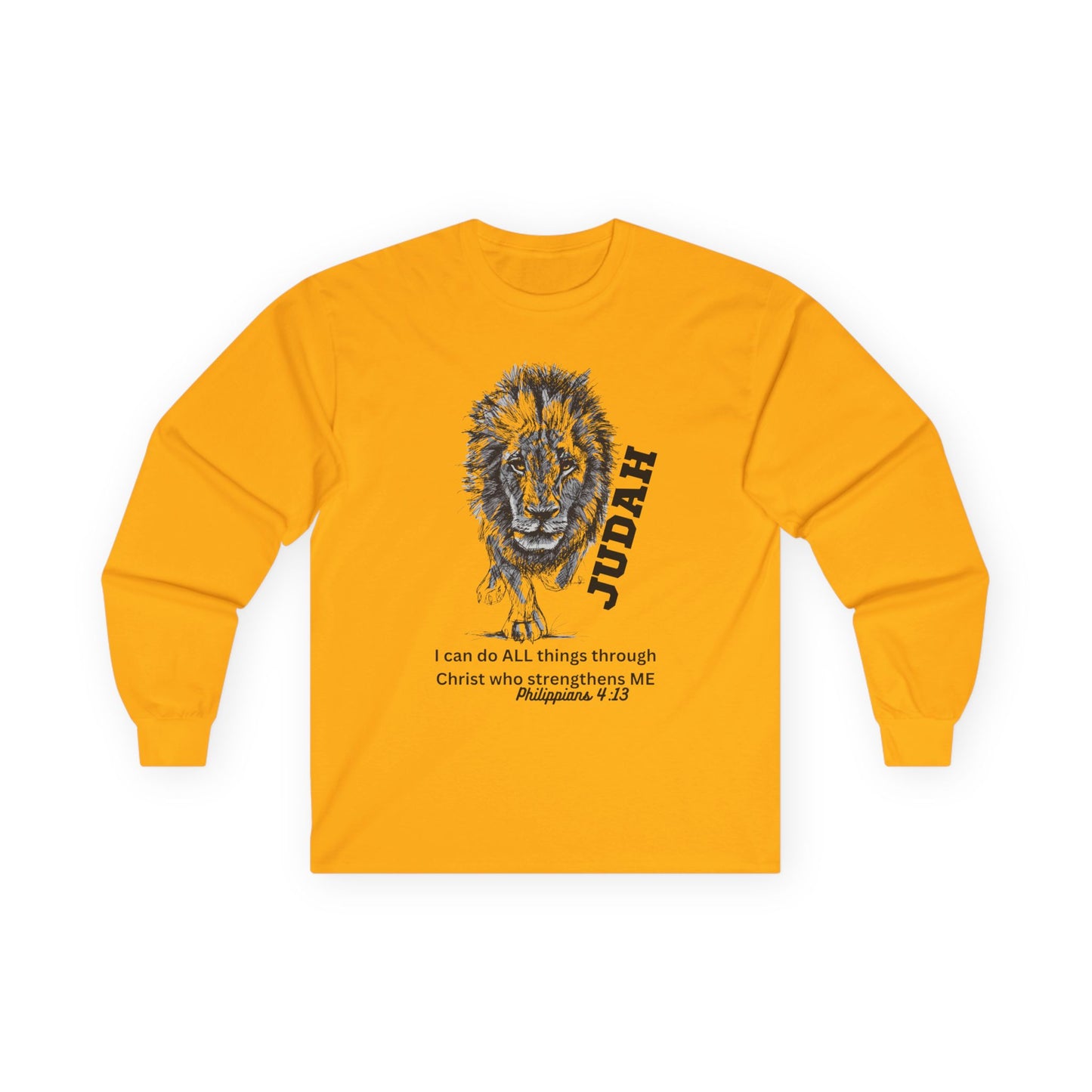 Lion of Judah Long Sleeve Tee - "I Can Do All Things' Philippians 4:13