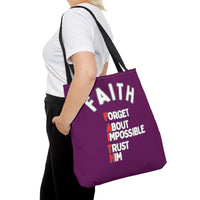 FAITH: Forget About Impossible, Trust Him Tote - Purple