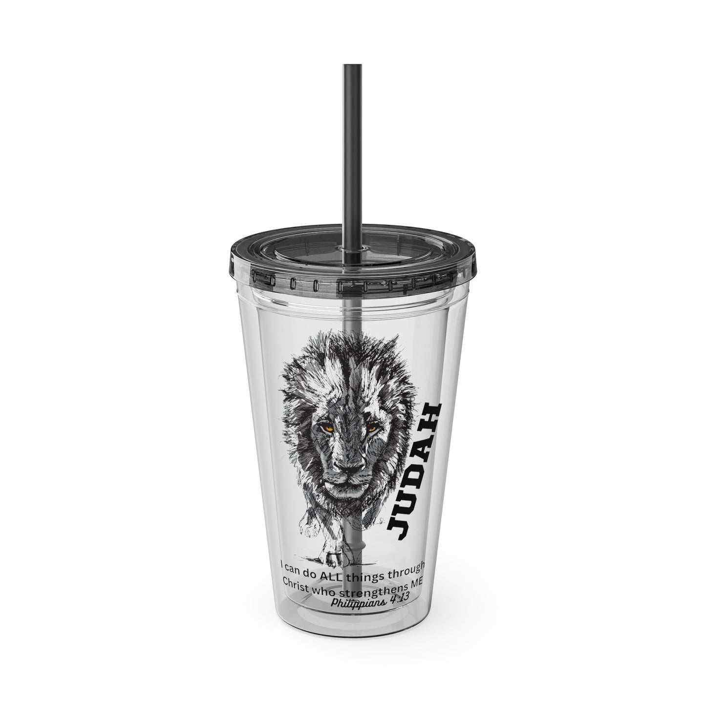 Lion of Judah 16oz Tumbler with Straw