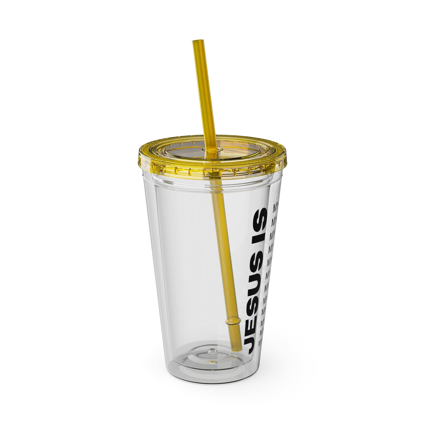 Christian JESUS IS 16oz Tumbler with Straw