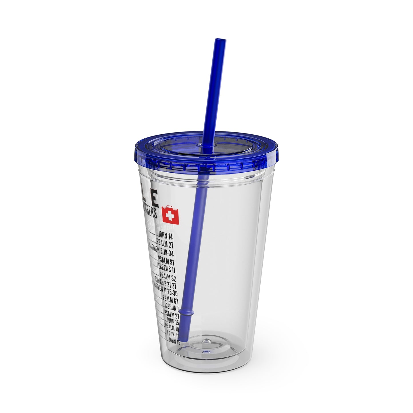 Bible Emergency Numbers 16oz Tumbler with Straw