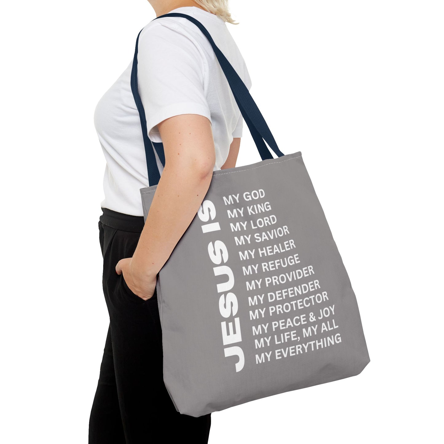 Christian JESUS IS Tote Bag - Grey