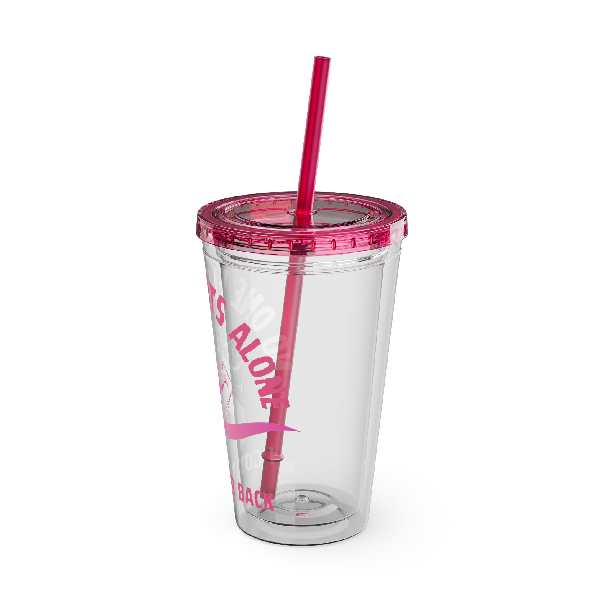 "No One Fights Alone" 16oz Tumbler with Straw