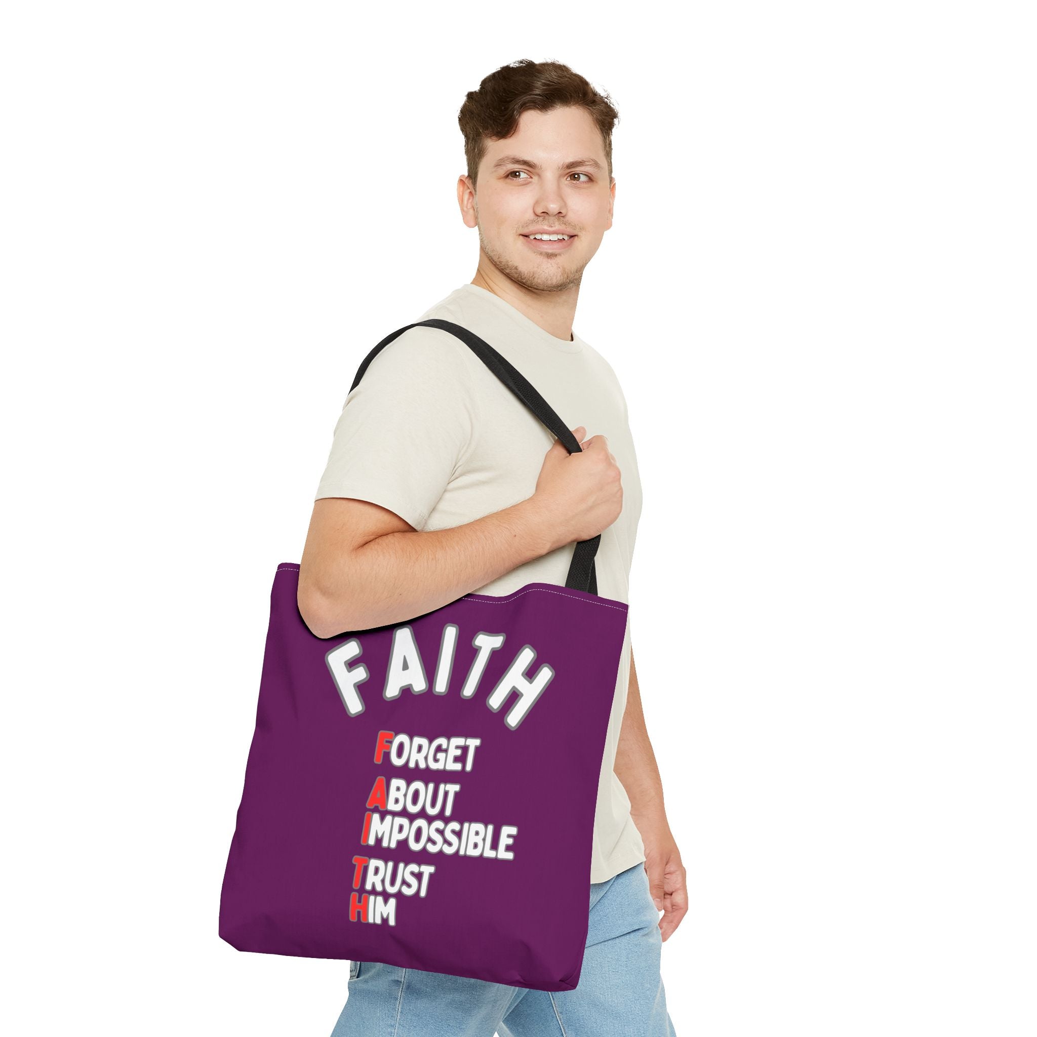 FAITH: Forget About Impossible, Trust Him Tote - Purple