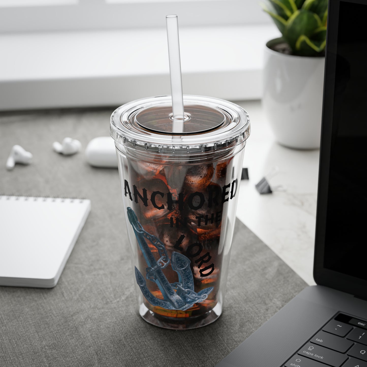 Anchored in the Lord 16oz Tumbler with Straw
