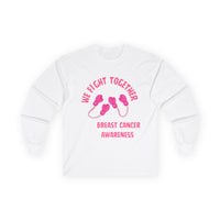 Breast Cancer Awareness Long Sleeve Tee — "We Fight Together" Pink Gloves