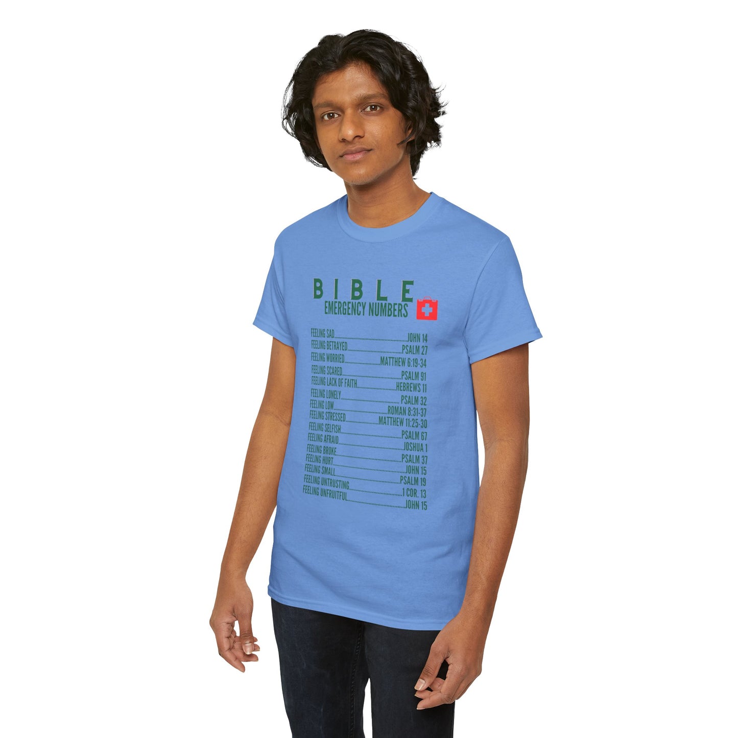 Bible Emergency Numbers Tee - Green