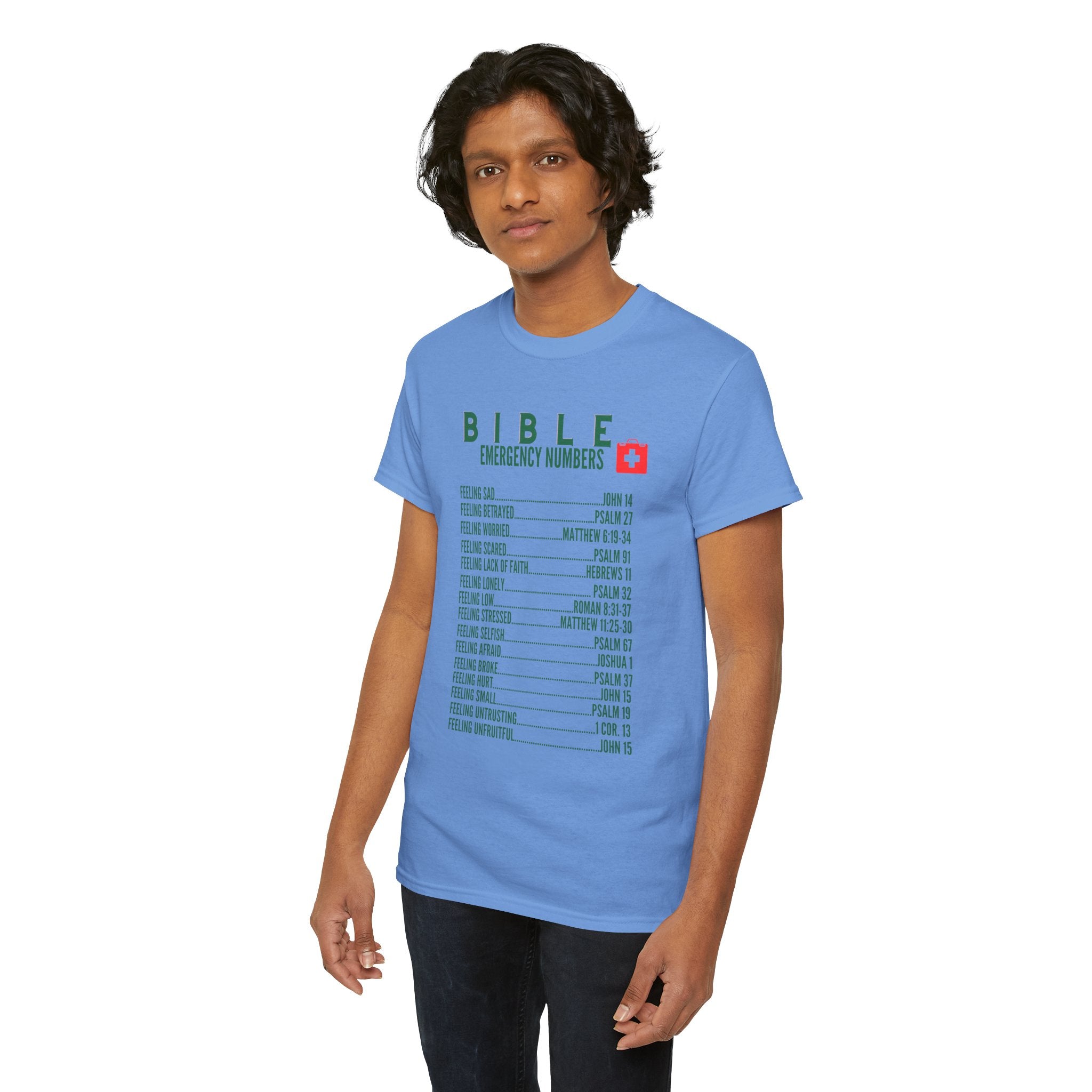 Bible Emergency Numbers Tee - Green