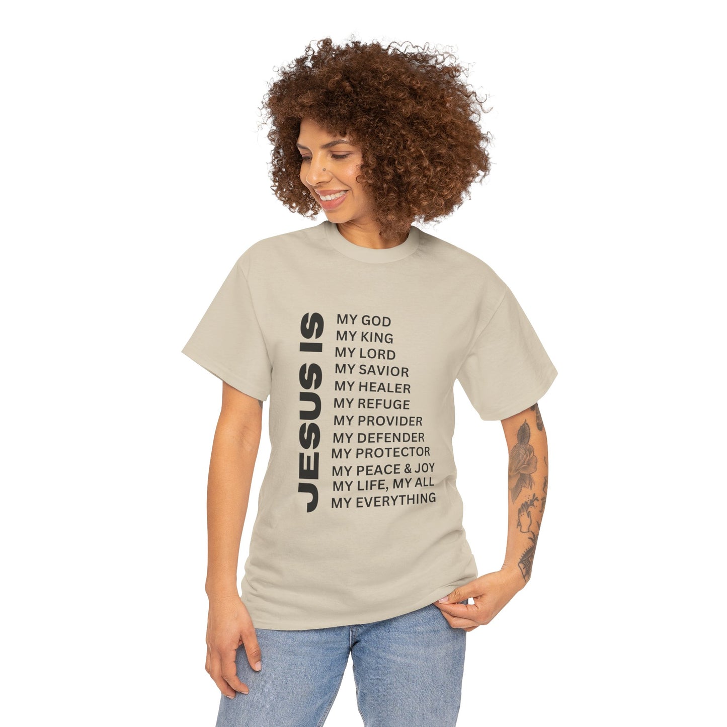 Christian JESUS IS T‑Shirt - Black