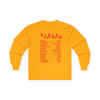 Bible Emergency Numbers Long Sleeve Tee - Red