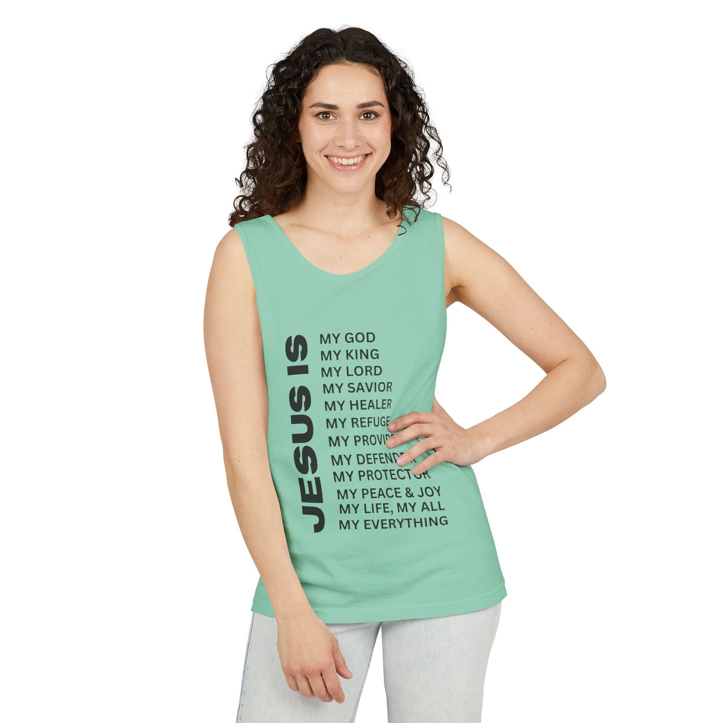 Christian JESUS IS Tank - Black