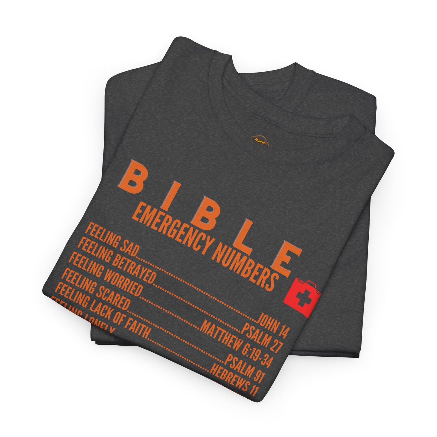 Bible Emergency Numbers Tee - Orange