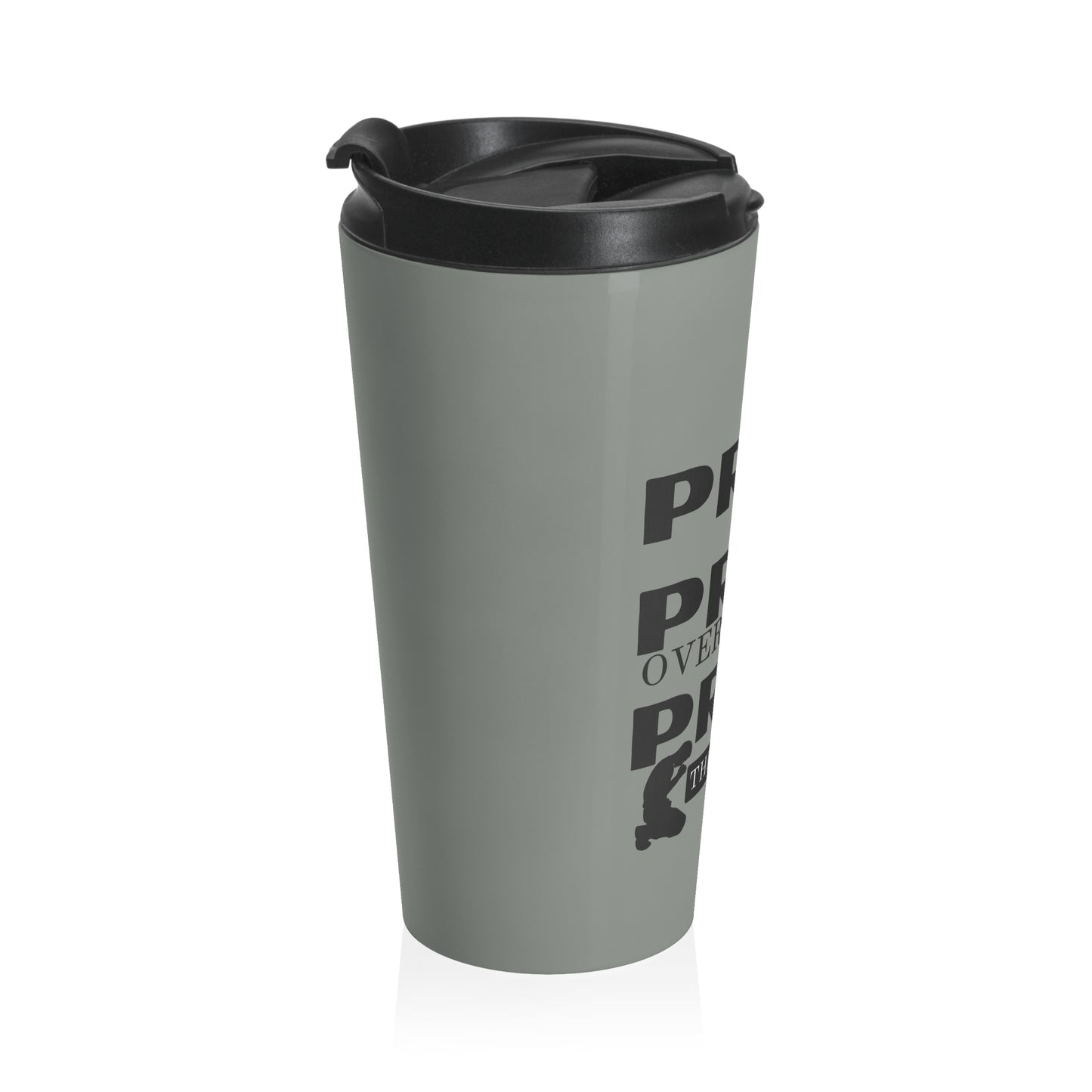 Pray On It Pray Over It Pray Through It Grey Stainless Steel Travel Mug