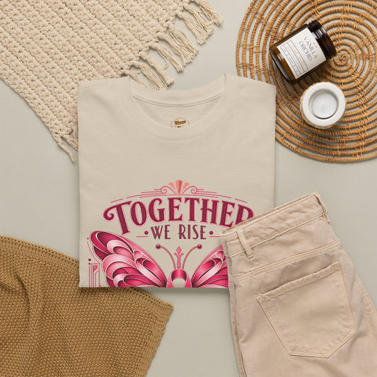 Together We Rise Breast Cancer Awareness T-Shirt — Fight Hope Cure Tee