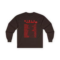 Bible Emergency Numbers Long Sleeve Tee - Red
