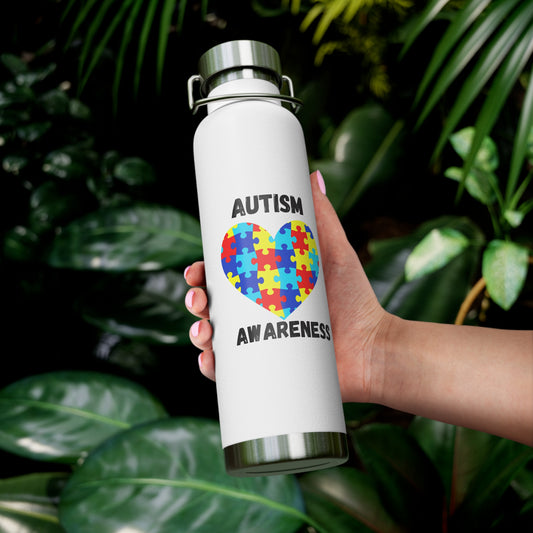 Autism Puzzle Heart Awareness — 22oz Insulated Water Bottle