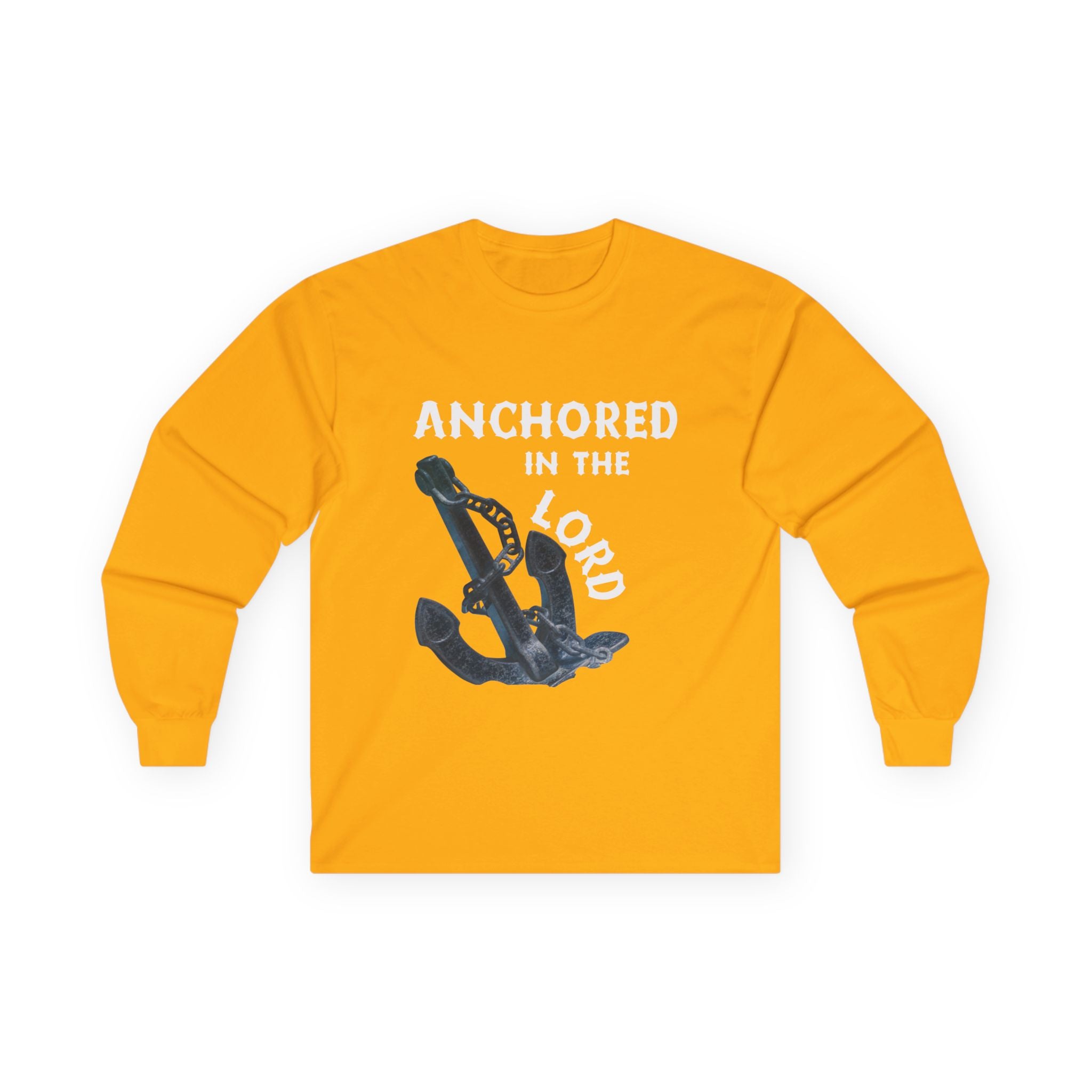 Anchored in the Lord Long Sleeve Tee - White