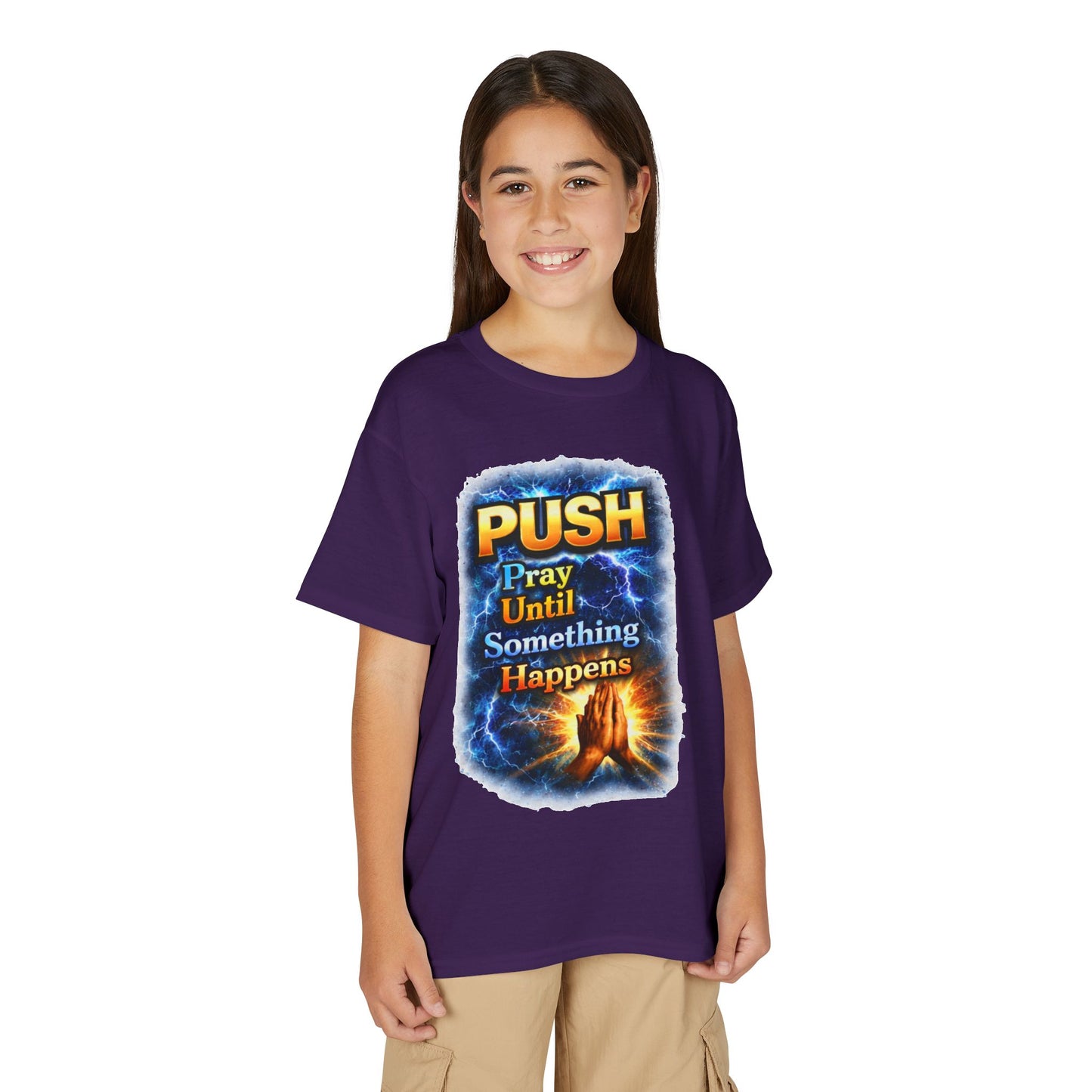 "Push: Pray Until Something Happens" Youth T-shirt - Hands