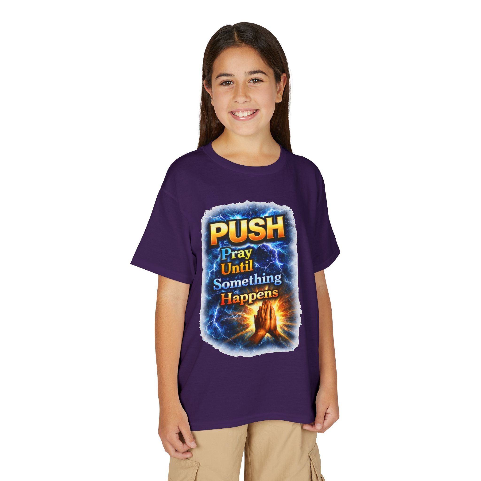 "Push: Pray Until Something Happens" Youth T-shirt - Hands
