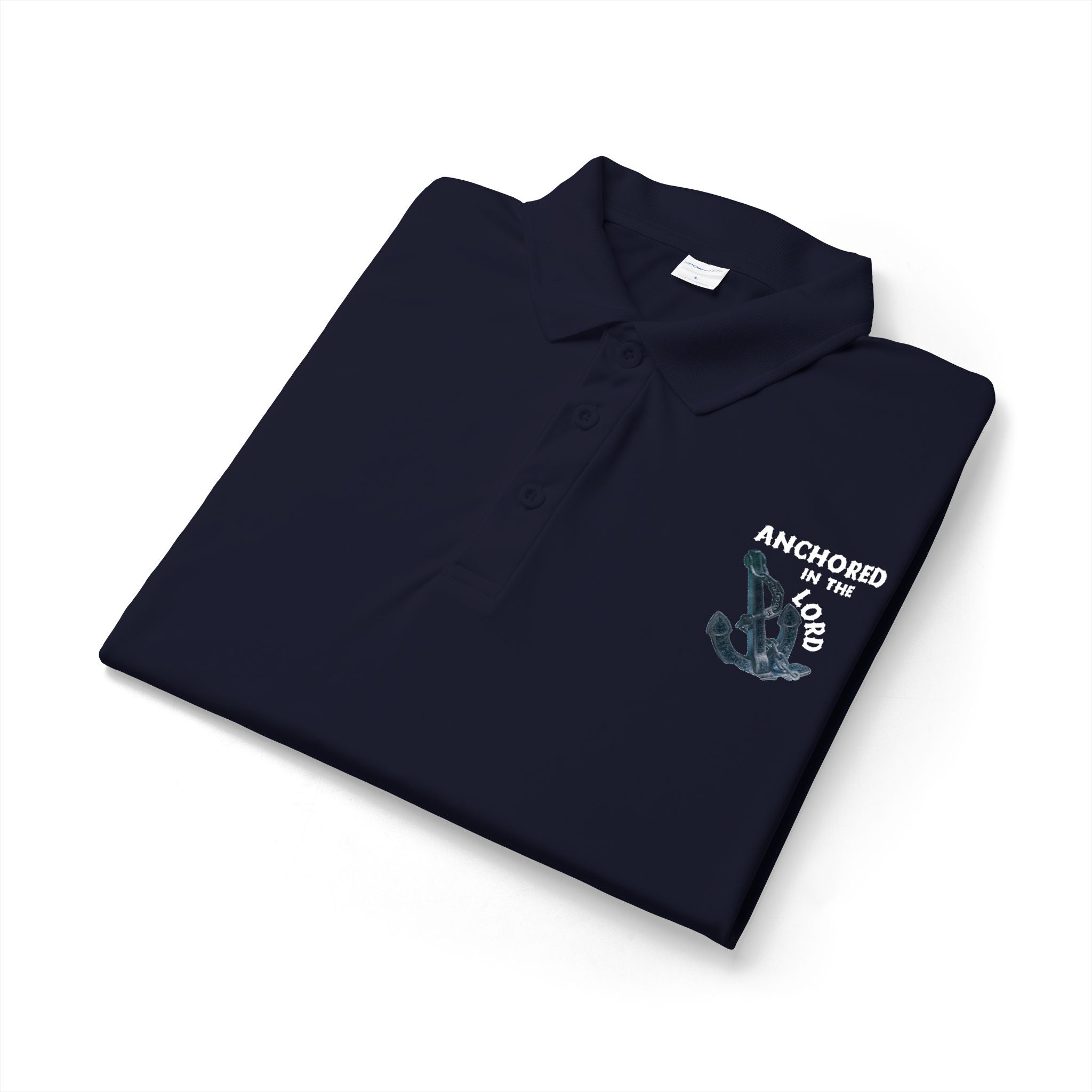 Anchored in the Lord Polo - White