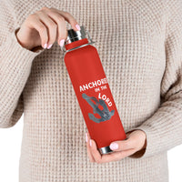 "Anchored in the Lord" 22oz Insulated Water Bottle — White
