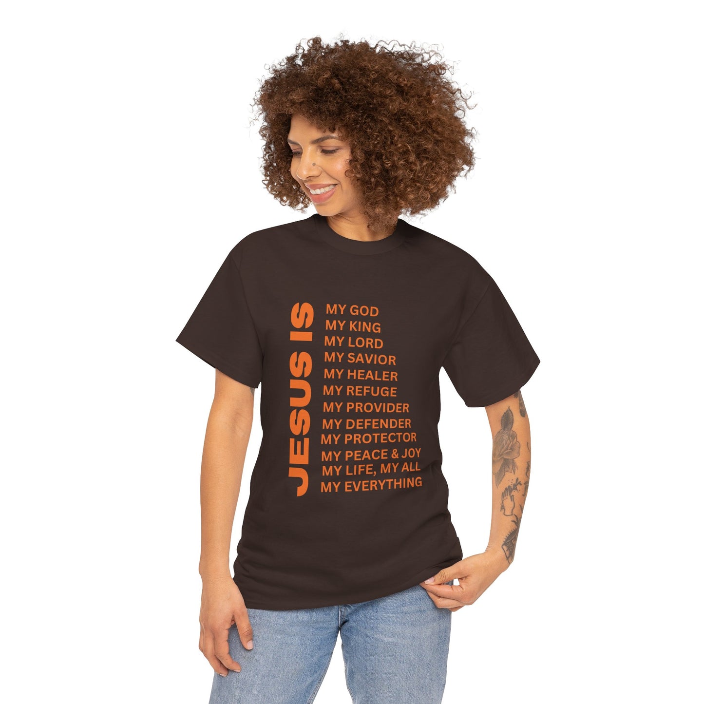 Christian JESUS IS T‑Shirt - Orange