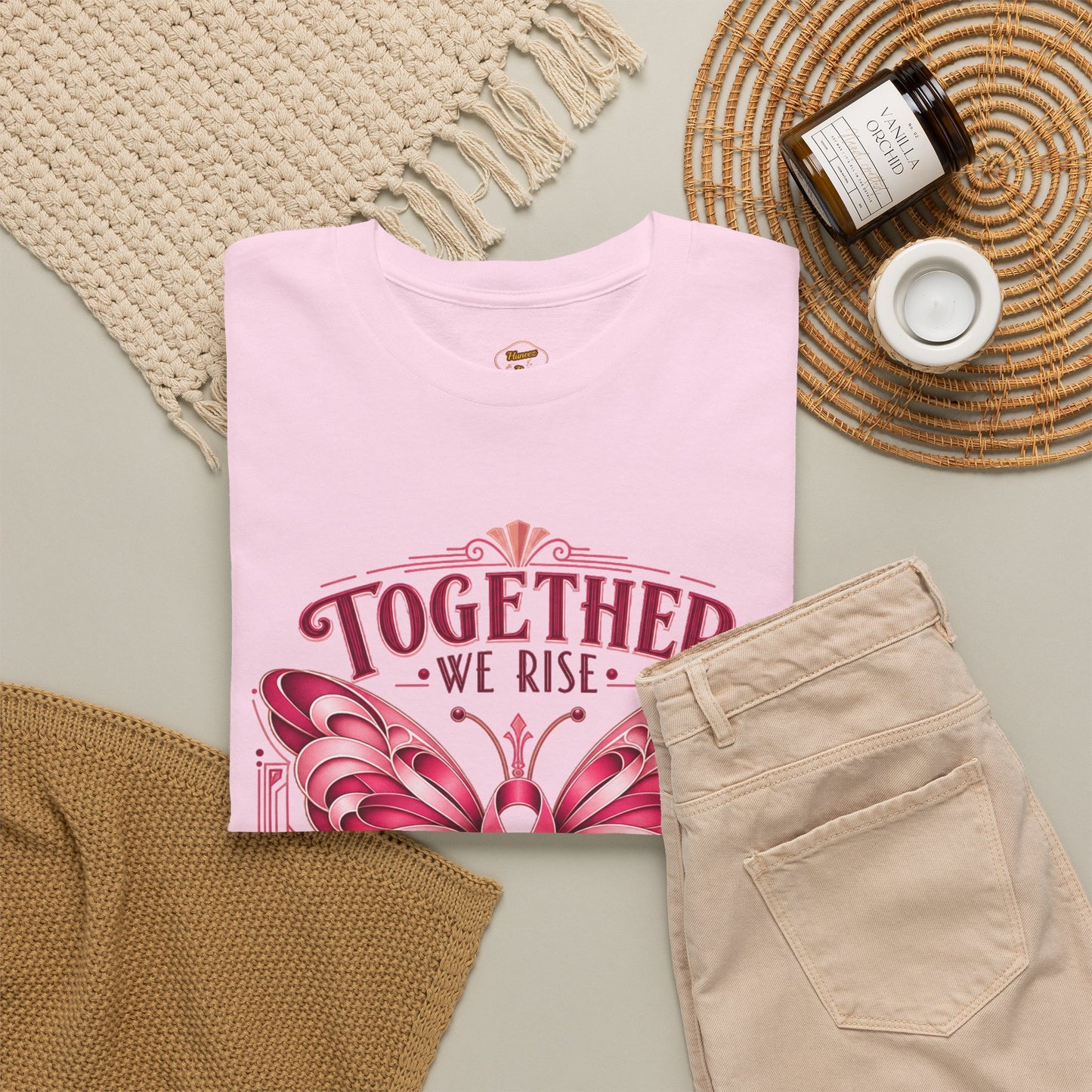 Together We Rise Breast Cancer Awareness T-Shirt — Fight Hope Cure Tee