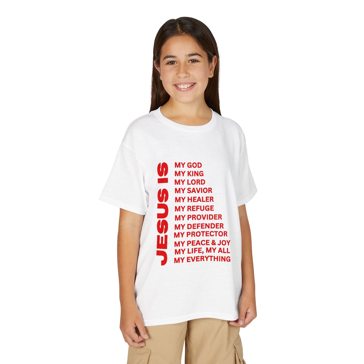 Christian JESUS IS Youth Short Sleeve - Red