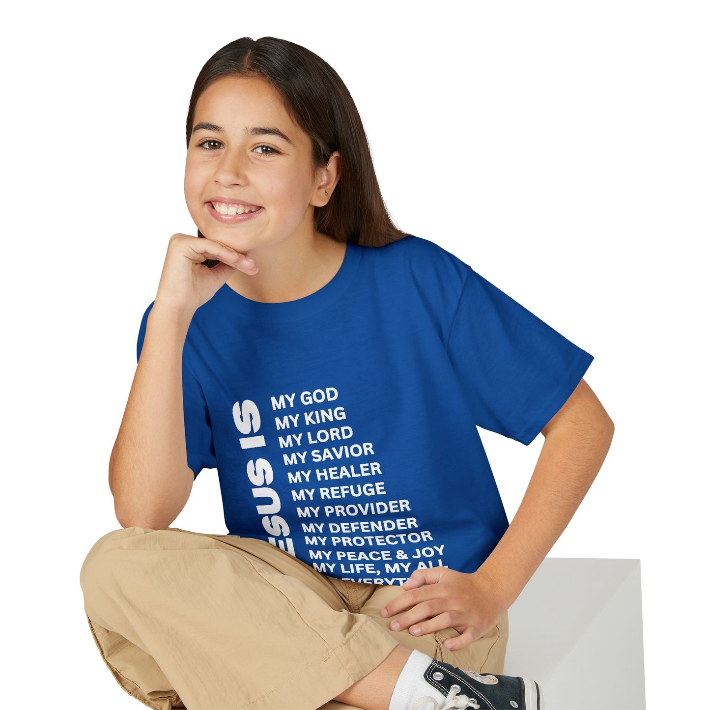 Christian JESUS IS Youth Short Sleeve - White