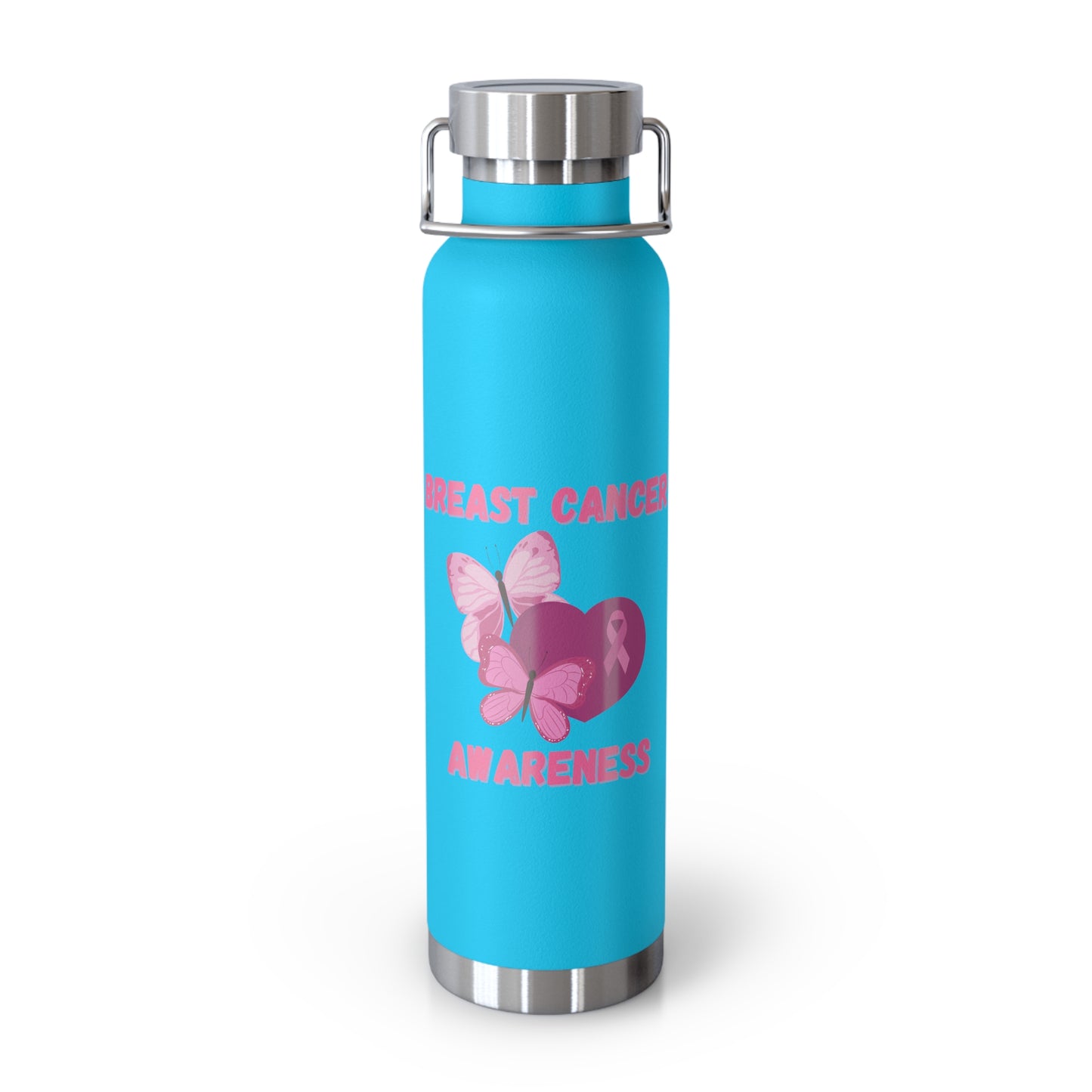 Butterfly Breast Cancer Awareness 22oz Insulated Water Bottle