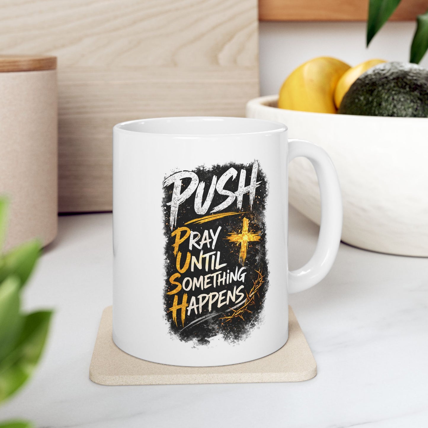 Push White Coffee Mug (11oz/15oz)
