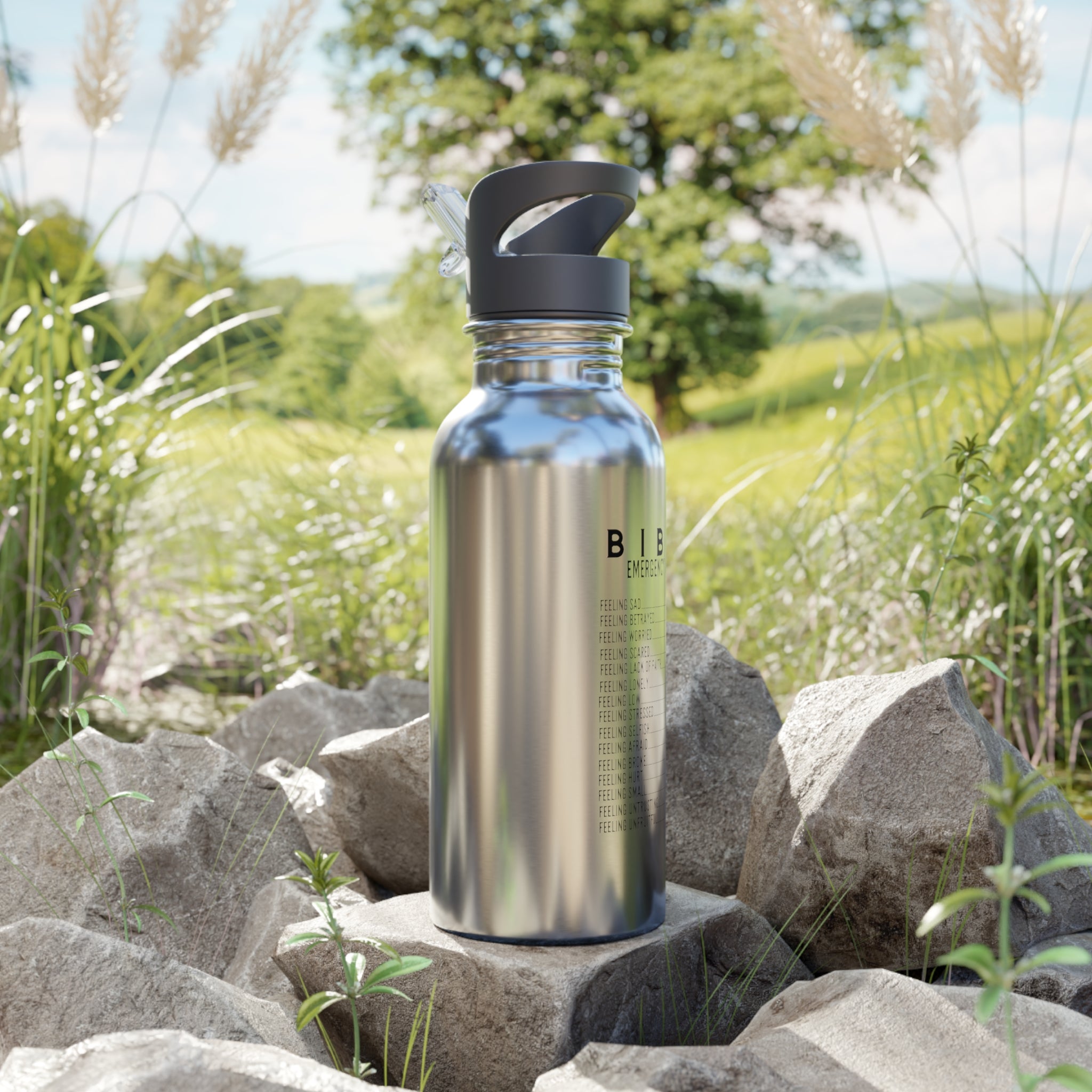 Bible Emergency Numbers Stainless Steel 20oz Water Bottle