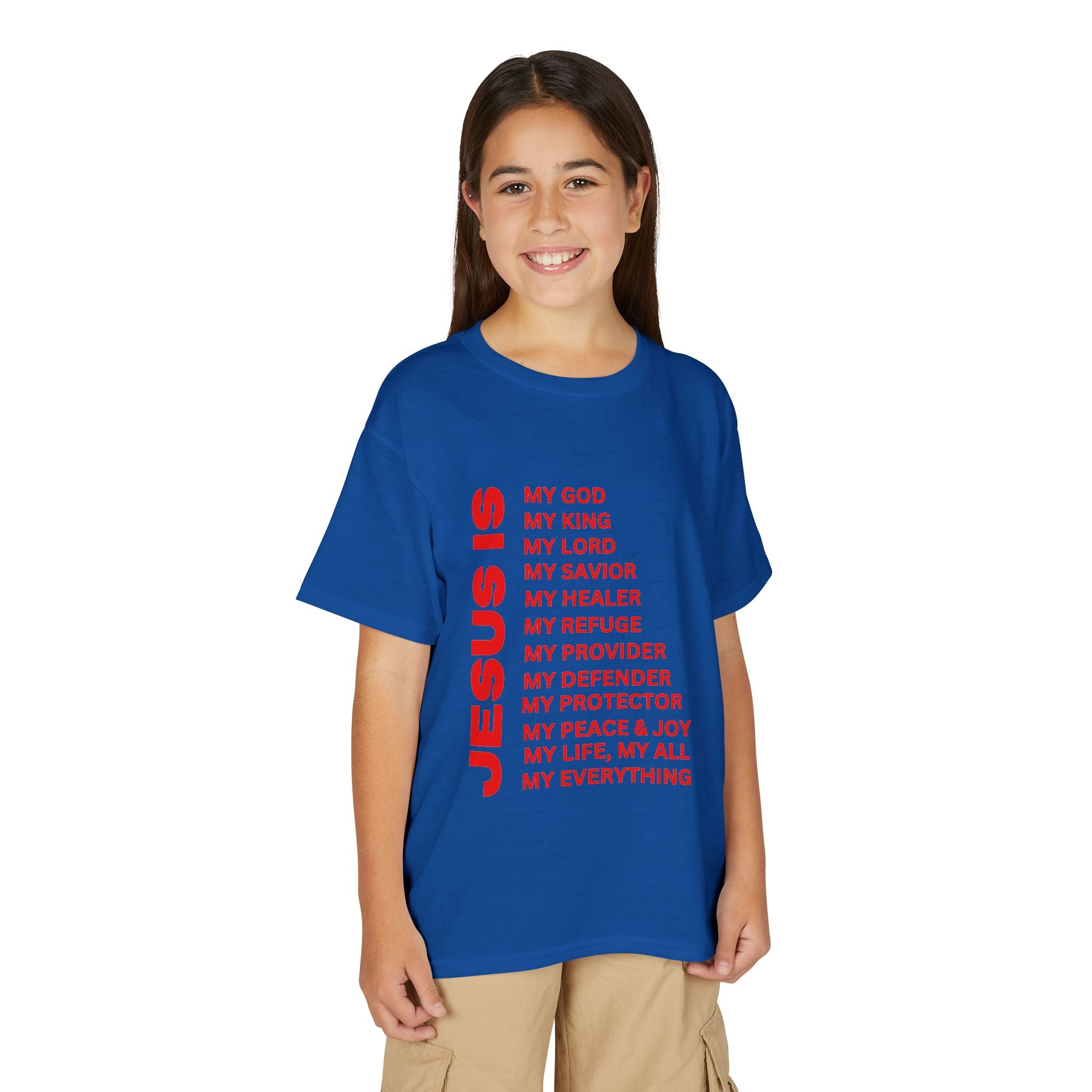 Christian JESUS IS Youth Short Sleeve - Red