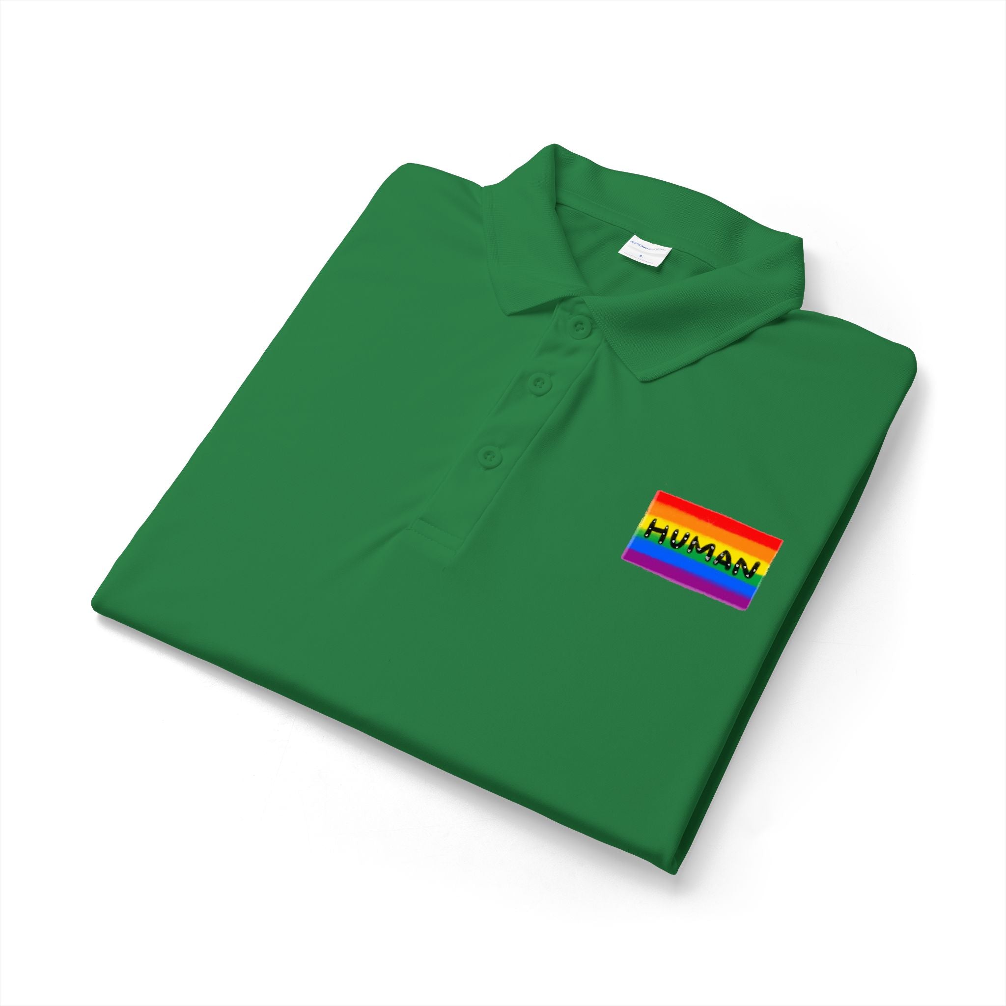 Rainbow "HUMAN" Polo Shirt