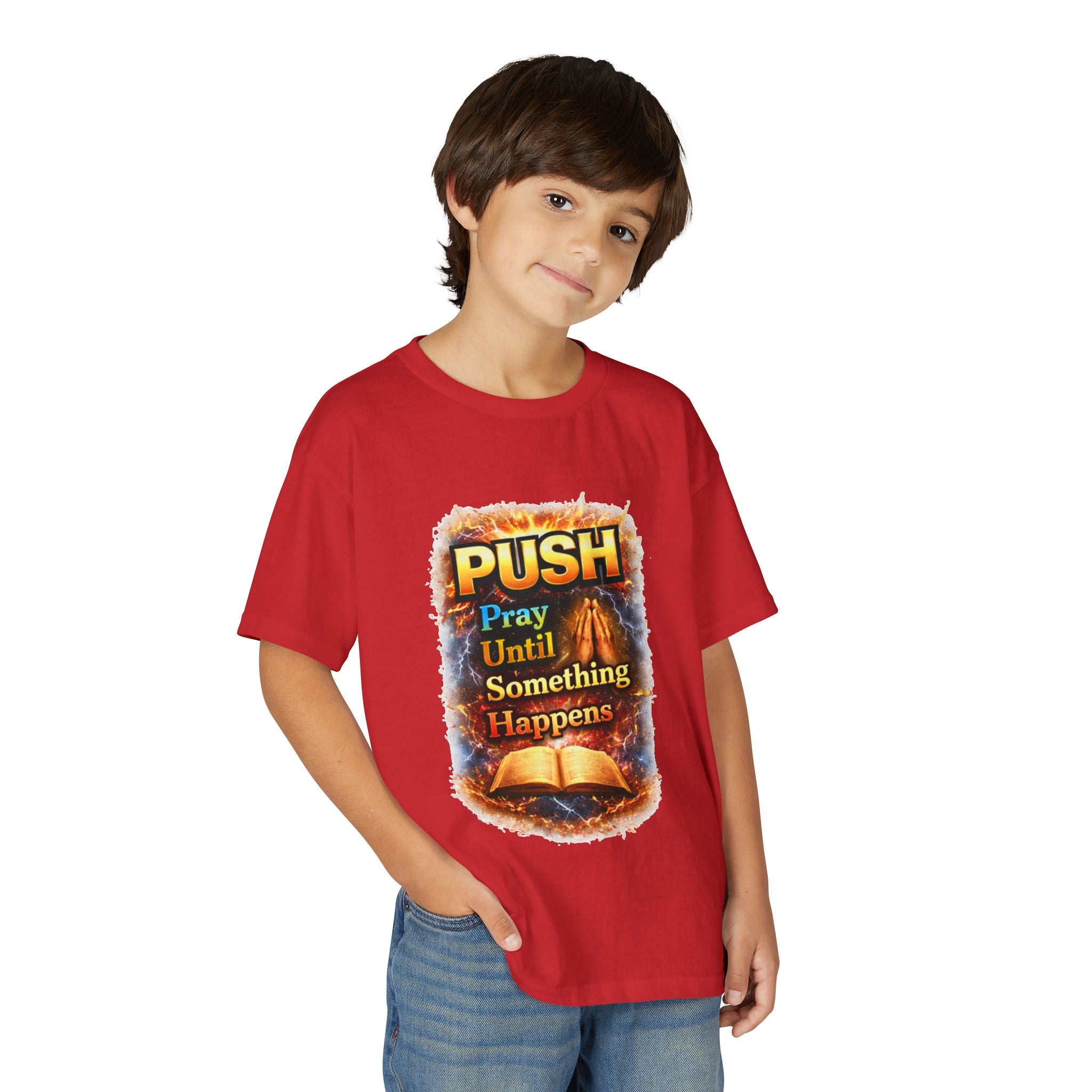 "Push: Pray Until Something Happens" Youth T-shirt - Bible