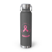 Survivor Breast Cancer Awareness 22oz Insulated Water Bottle